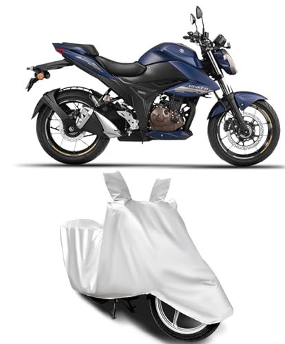 Image of AutoCart Bike Scooty Motorcycle Cover for Premium Bike (Silver Color) Also Suitable for All 125 CC Bikes and Scooty and Upto 150cc Pack of 1 | Design for Suzuki GIXXER