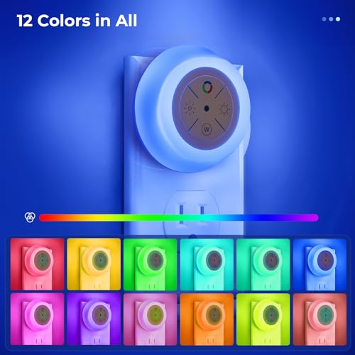 Image of Dawnrise Night Lights Plug Into Wall with 12-Color Changing, 2 Pack