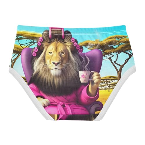 Designer Toddler Underwear Custom 2t Cotton Panties Little Girl Whimsical Scene Lion Funny Briefs Kids Undies2