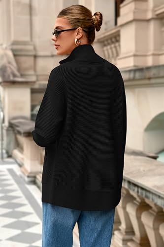 Image of PRETTYGARDEN Womens Long Sleeve Zip Up Ribbed Cardigan Sweaters