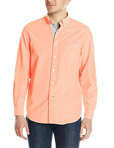 Nautica Men's Long Sleeve Solid Oxford Shirt