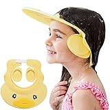 Baby Shower Cap Shampoo Visor Shield hat Kids Bath Washing Hair Rinser Prevents Water from Pooling in Face for Protector Toddler Children(Yellow)