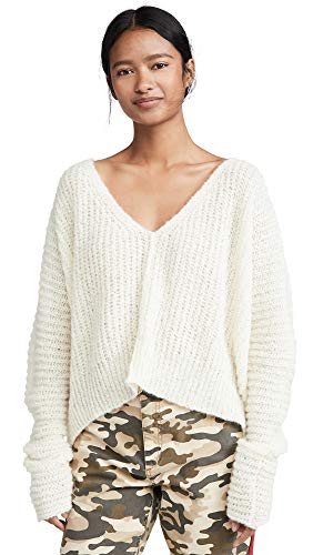Free People Women's Moonbeam Alpaca Sweater, Ivory, Off White, L