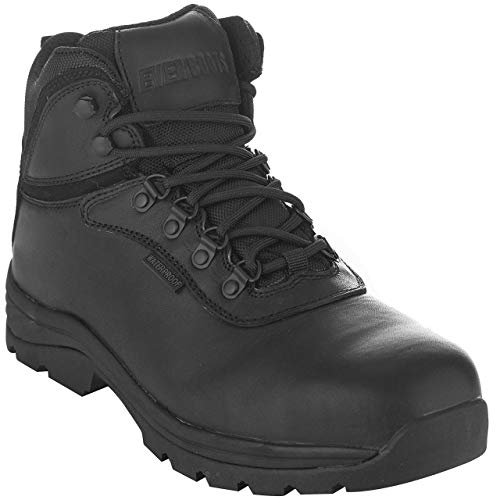 EVER BOOTS Menâ€™s Steel Toe Waterproof Industrial Work Boot (10.5 Wide, Black)