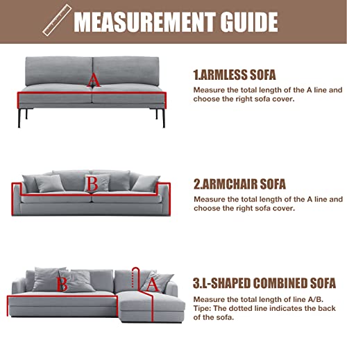 Sectional Couch Covers For 3 Cushion Couch Sofa Slipcovers,Pull Out Couch,L Shaped/Sofa Bed Couch,Futon/Chaise/Patio/Recliner/Rv/3 Seat Large Couch Cover For Moving Furniture Protector Throw Blanket #TOP7