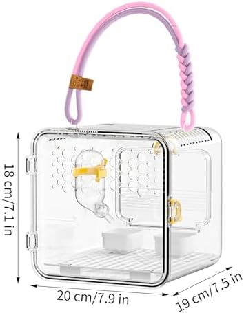 Bird Carrier | Transparent Portable Breathable Parrot Cage | Flying Squirrel Carrier Lightweight Design for Safe Travel and Outdoor Trips for Parakeets Conures Canaries Budgies Cockatiels Love — view 5