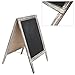 MyGift 30 Inch Tall Standing Rustic Torched Wood Dual Sided Sidewalk Chalkboard Sign, Freestanding A-Frame Easel with Double Side Erasable Message Board