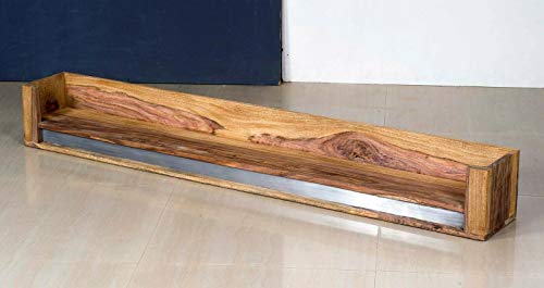 G+K Wandregal WZ-0316 Sheeshamholz Massiv Metall Regal Wandboard Aufbewahrung Natur