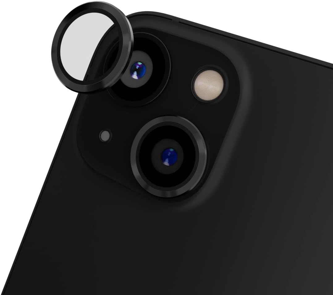 Totem VisualPro Lens Guard for iPhone 13 | 13 Mini Lens Protector | 9H Hardness | Anti Glare | High Clarity | Auto-Align Install Kit | Stick Remover | Black