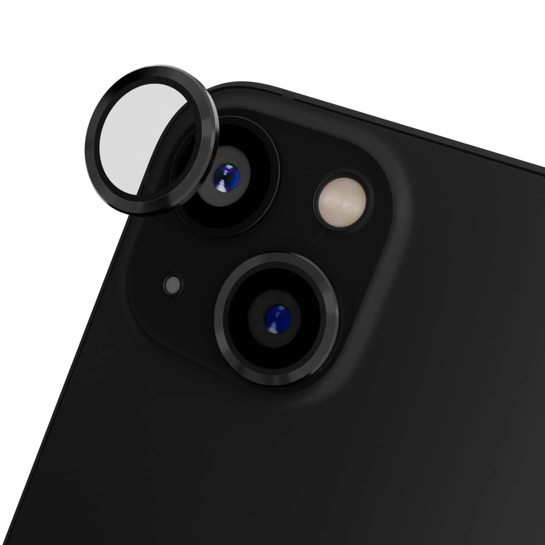 Totem VisualPro Lens Guard for iPhone 13 | 13 Mini Lens Protector | 9H Hardness | Anti Glare | High Clarity | Auto-Align Install Kit | Stick Remover | Black