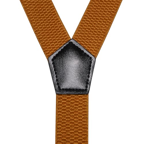 Image of RBOCOTT Mens Solid Color Suspender with 3 Cilps Adjustable Braces