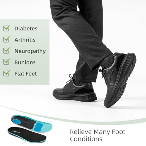 Men's Orthopedic Leather Dress Walking Shoes: Comfortable Plantar Fasciitis Business Oxford with Arch Support, Casual Cushion Flat Feet Orthotic Walking Shoes for Foot and Heel Pain Relief4