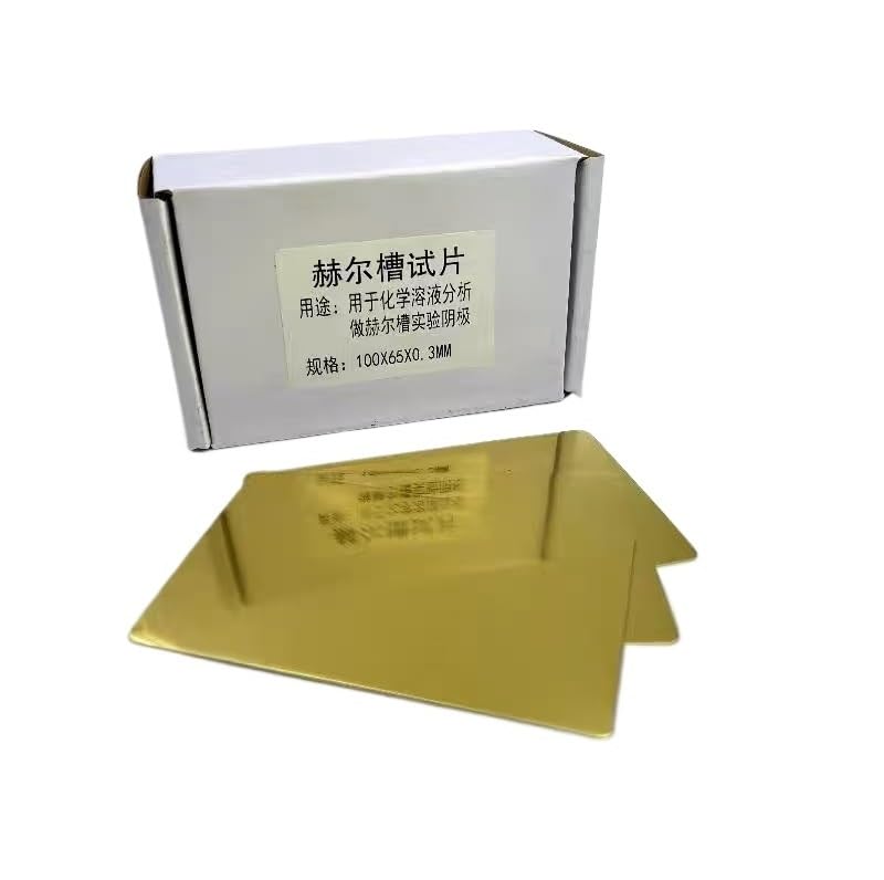 Mosiężna płytka katodowa do testowania kadłuba - 10 sztuk, 100 mm x 65 mm x 0,3 mm, idealna do analizy roztworów chemicznych