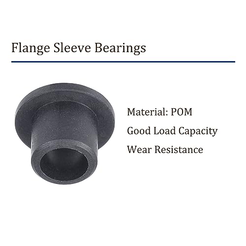 Kozelo 4Stk Flansch Hülsen Lager - [5mm x 7mm x 7mm] POM Öl Lose Buchse für Ausrüstung Maschinen| Schwarz