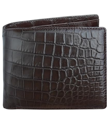 Image of HATA Men Leather Bifold Wallet RFID Blocking Front Pocket Exotic Billfold Handmade Gift For Birthday Wedding Anniversary Father's Day