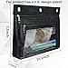 YoeeJob 2 Pack 1 Inch Expandable Zipper Pencil Pouches with Clear Window for 3 Ring Binder, Suitable for School & Office (Black)