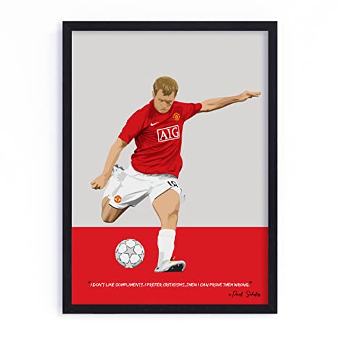 Image of QUOTE - UNQUOTE ART Manchester United Poster, Paul Scholes,11x14 inches, Black Frame