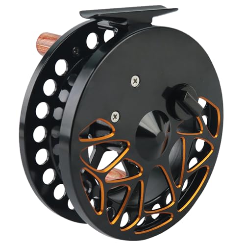 Maxcatch Center Pin Floating Fishing Reel Aluminum CNC Machined Centerpin Reel 4 1/2 INCH 110MM (Black)