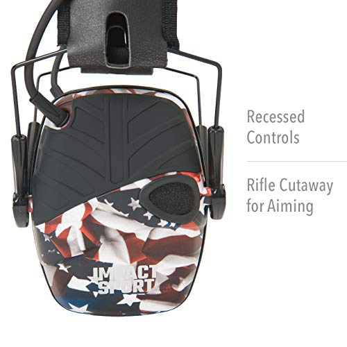Image of Howard Leight by Honeywell Impact Sport Sound Amplification Electronic Shooting Earmuff, ONE NATION