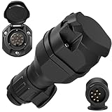 CXTM Canbus LED Adapter 13-13 Polig Anhänger Adapter 12V Steckdose 13polig - Stecker 13polig mit LED-Beleuchtung für PKW