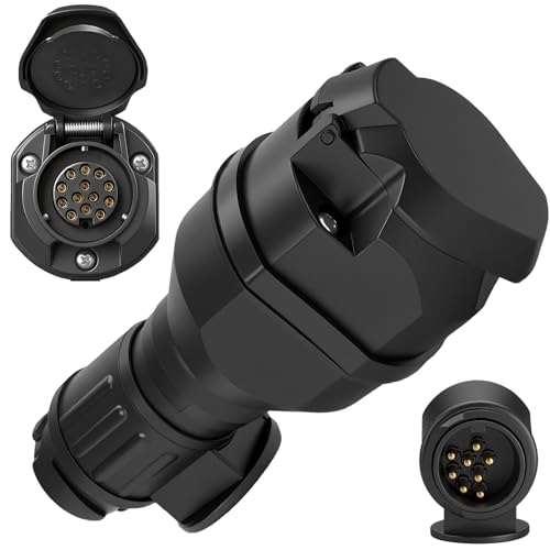 CXTM Canbus LED Adapter 13-13 Polig Anhänger Adapter 12V Steckdose 13polig - Stecker 13polig mit LED-Beleuchtung für PKW