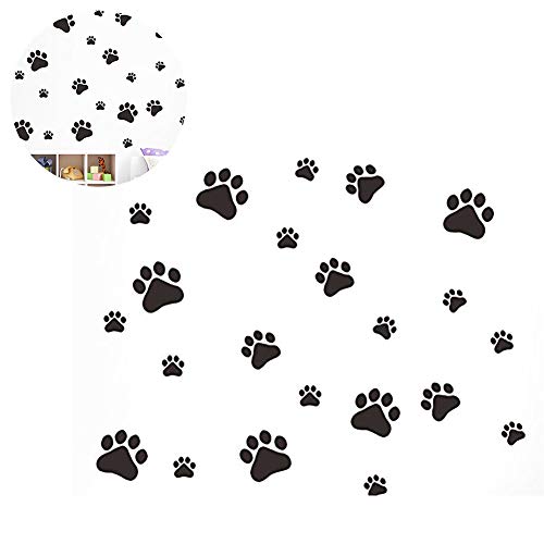 Hilai - Poster amusant avec empreintes de pattes de chien et de chat pour chambre d'enfant - Autocollant mural pour porte d'armoire, de nourriture, de cuisine,...