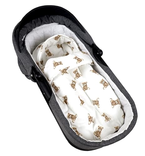 BabyLux Fußsack 90cm für Babyschale, Kinderwagen & Buggy, Minky, ideal...