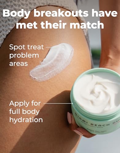 Image of Miami Beach Bum - Bum & Body Cream, Daily Moisturizer, 3.4 oz | Oregano Alose + Jojoba For Razor Bumps & Keratosis Pilaris, Ingrown Hairs & Sunburns, Blemishes & Skin Health