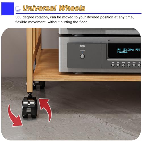 Soporte tocadiscos antivibración de bambú para proteger discos y vinilos 6