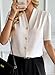 EVALESS Womens Tops Short Sleeve Button Down Shirts Casual Business Dressy Blouses Summer Fashion Clothes Beige S