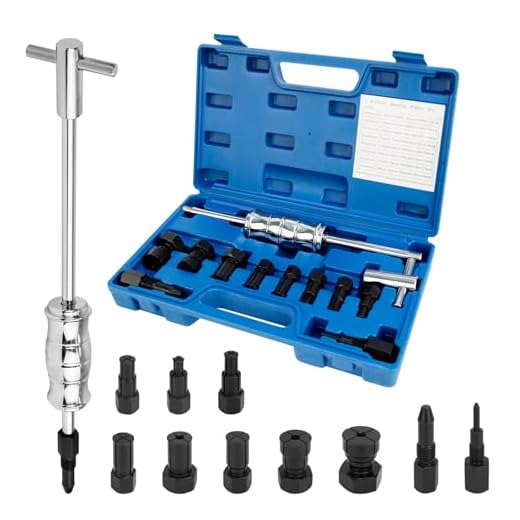 Lagerabzieher, 12-TLG. Gleithammer Abzieher, Innenlager Abzieher 8–32 mm, Kugellager Abzieher&Radlager Werkzeug mit 8 Erweiterbaren Spannzangen, Bearing Puller Set für Auto, Blind Hole Bearing Puller