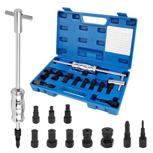 Extracteur de Roulements, Jeu de 12 Pièces avec Marteau Coulissant, Outil de Roulement de Boîtier 8–32 mm, Kit d’Extraction à Billes & Roue avec 8...