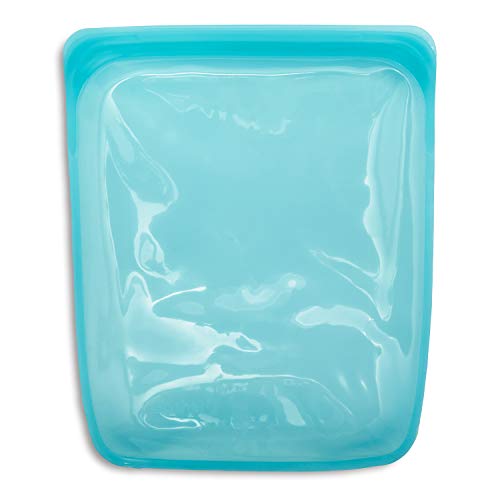Stasher Bag Premium Silikonbeutel wiederverwendbar für Lebensmittel, Half Gallon, Aqua, Dauerhaft, Backofen, spülmaschinen & Gefrierfest, Umweltfreundlich, Lunch-Tasche, Für Essenszubereitung, 1893ml