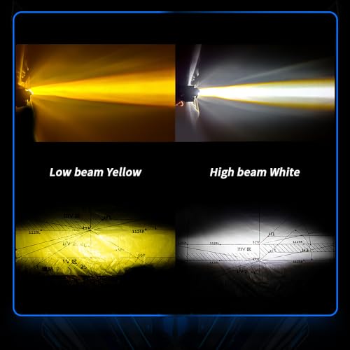 Daconovo 2PCS de luz para motocicleta refletores LED de cor dupla farol alto/baixo farol off-road pa
