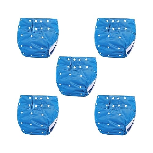 5のセット大人用おむつ 洗える 失禁 お年寄り ニオイフリー ウエスト 大きいサイズ ブルー, 青