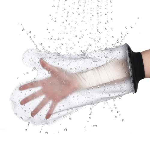 Aiyorse Funda impermeable para brazo de yeso, funda reutilizable para brazo corto para ducha, baño, yesos suaves y cómodos y protector de vendaje para brazos rotos, manos, dedos y codos