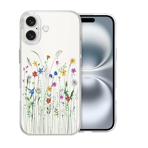 Coque antichoc iPhone 17 transparente fleurs silicone souple ultra fine