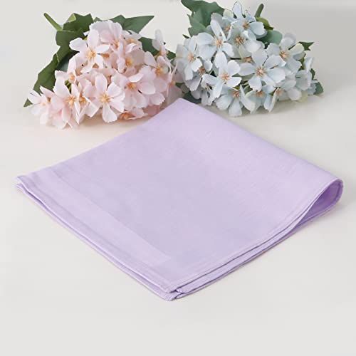 Image of HOULIFE Men's Cotton Handkerchiefs, Solid Color 60S Soft Cotton Hankies for Men Women 6 /12PCS 15.7 inchx15.7 inch