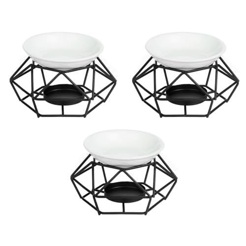 Sxmrmnx 3 portavelas de cerámica romántica y delicada para quemador de aceite, difusor de aroma, decoración del hogar, diseño elegante
