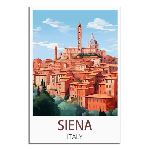 Poster de voyage Sienne Italie toile vintage pour chambre