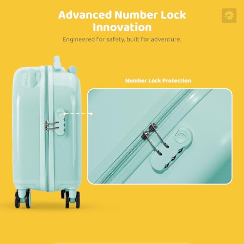 Image of StarAndDaisy Kid's Luggage /Suitcase Combo for Children Boys & Girls with Wheels,Mini Hand Bag, Number Lock, Water Proof, Adjustable Handle Height Trolley (Beige-Mickey Mouse Print)