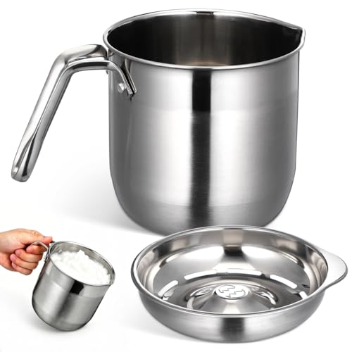 iplusmile Separateur Oeuf Jaune et Blanc en Acier Inoxydable, Séparateur de Jaune d'Oeuf avec Bol 1500ml, Filtre Grande Capacité Outil Patisserie Cuisine