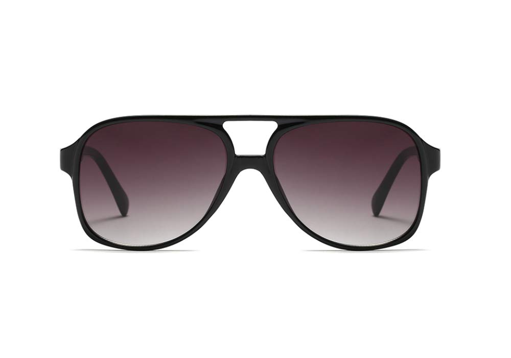 Freckles Mark Vintage Retro 70er Jahre Sonnenbrille für Damen Herren Klassisch Groß Quadrat Pilotenbrille Trendige Brille, Schwarz, Aufmaß