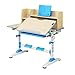 Style home Kinderschreibtisch Schülerschreibtisch höhenverstellbar neigbar Schreibtisch für Kinder, inkl. Bücherregal und Schublade, BTH: 95,9 x 53 x 84-109 cm (Blau)