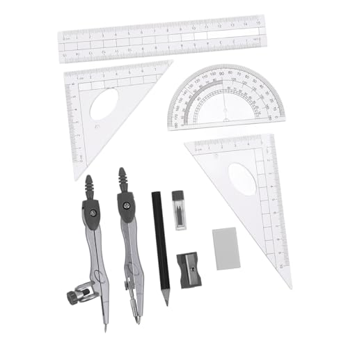 HOMOBABE 学生用コンパクト几何 角定規付き 精密目盛りプロトラクター ルー