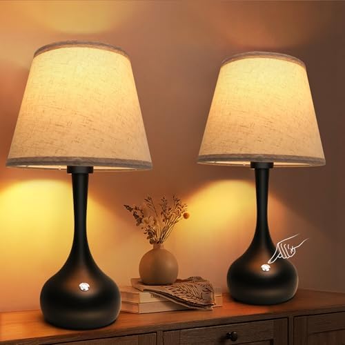 Pair of New Deco Modern Designer Bedside Table Lamps with White Ribbon ...