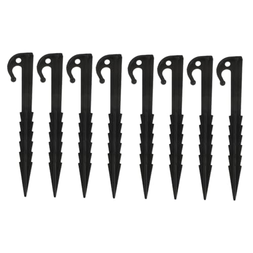Alipis 10 Piezas estacas para Tienda estacas de fijación Accesorios para Carpas Clavija de Tienda Clavijas estacas para Fijar Tiendas de campaña estacas de la Tienda el plastico Black