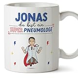 Mugffins Tassen Personalisierten für PNEUMOLOGE Mann - Auf Deutsch - Du bist Super! - 11 oz / 330 ml - Individuell Anpassbar Geschenk Mitarbeiter