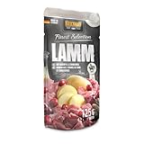 BELCANDO Frischebeutel [12x125g Lamm mit Kartoffel & Cranberries] | Nassfutter für Hunde | Feuchtfutter Alleinfutter im Einzelportionsbeutel