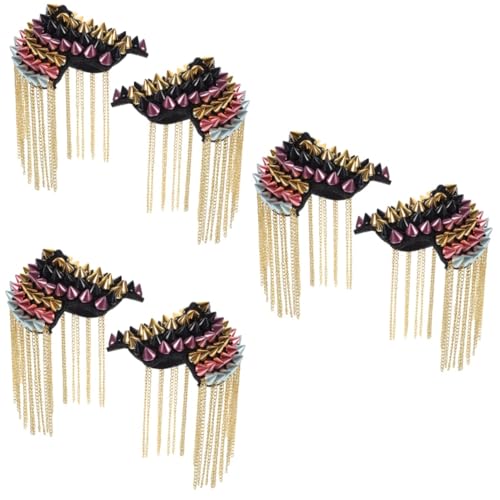 Épaulettes à pompon et rivets rétro pour customisation d'uniforme de scène